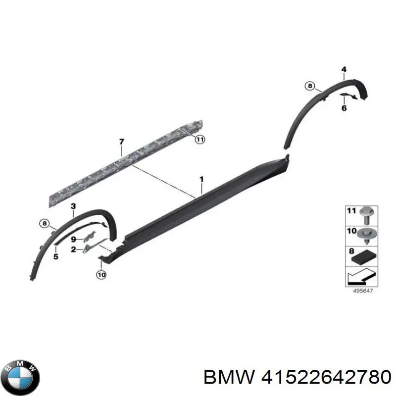 41522642780 BMW Porta traseira direita
