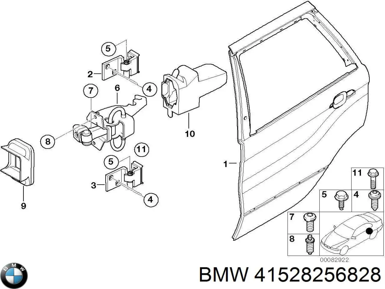 Porta traseira direita BMW 41528256828 preço, a partir de 220,15 USD