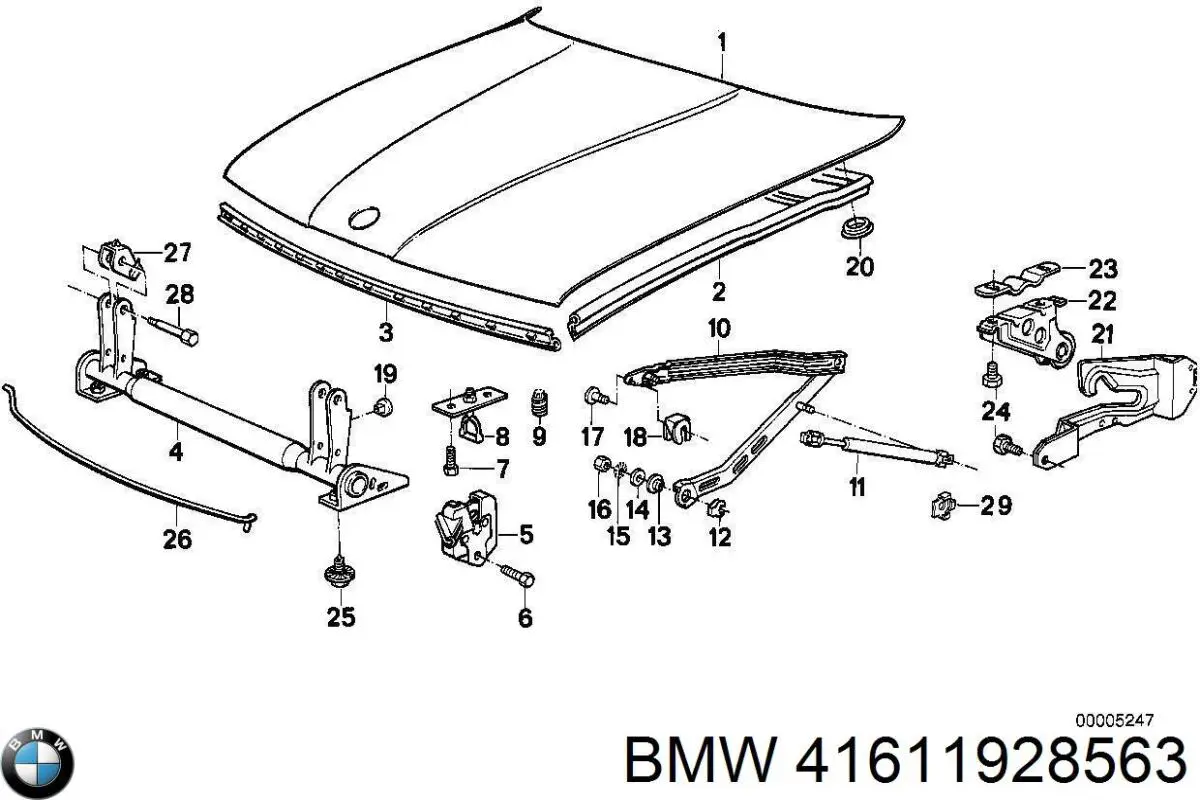 Apoio da capota BMW 41611928563 preço, a partir de 54,28 USD