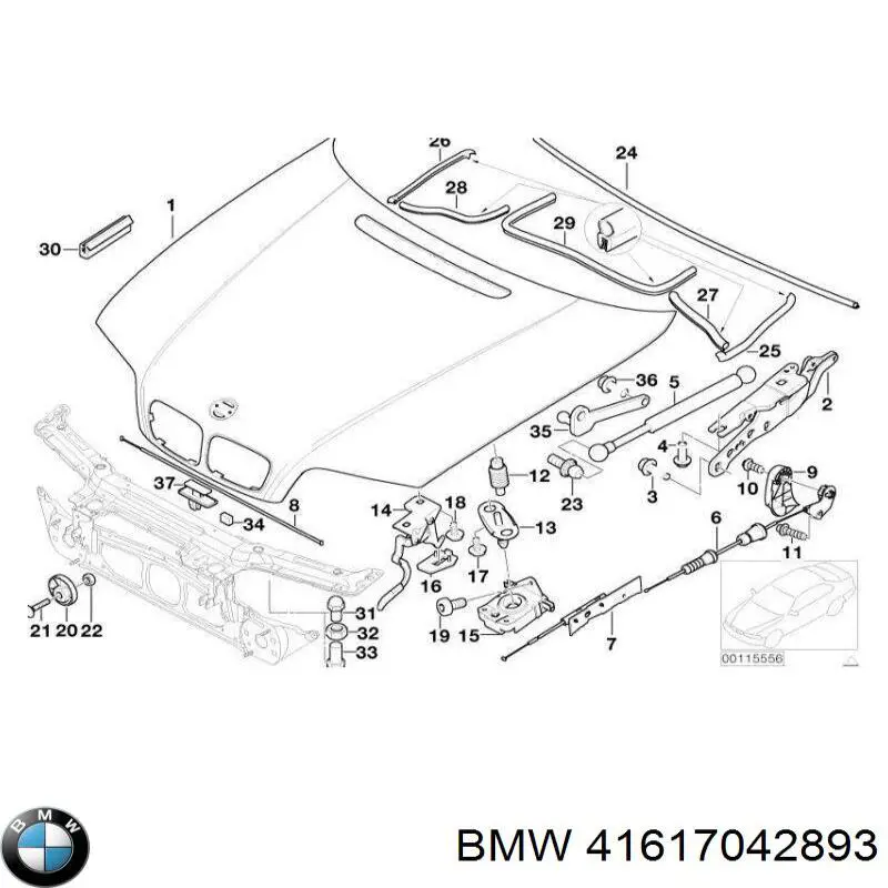 Capota BMW 41617042893 preço, a partir de 300,09 USD