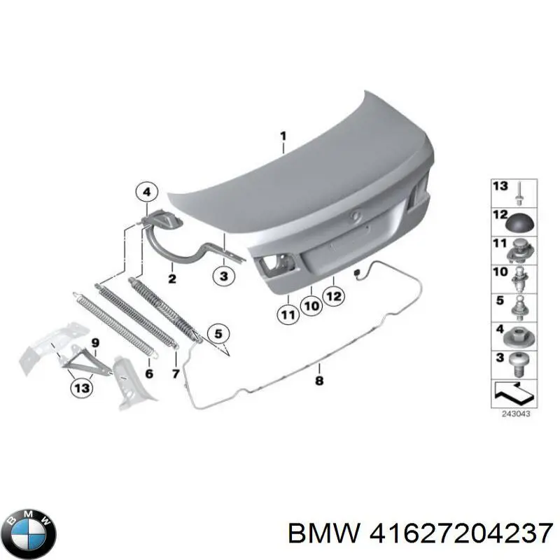 41627204237 BMW Gozno de tampa de porta-malas