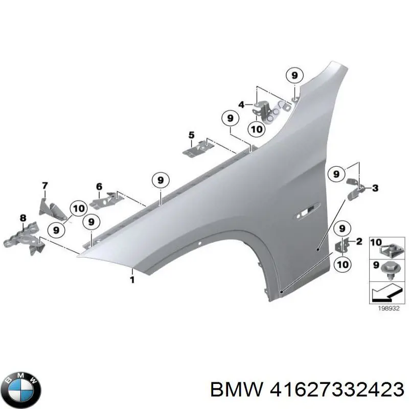 41627332423 BMW Pára-lama dianteiro esquerdo