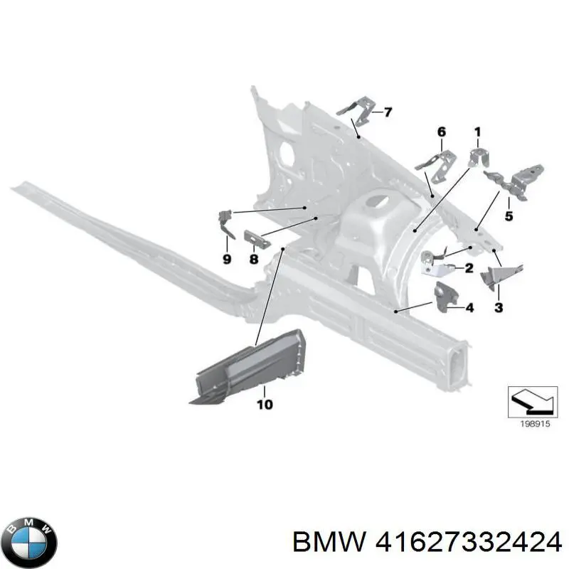 Pára-lama dianteiro direito BMW 41627332424 preço, a partir de 179,40 USD