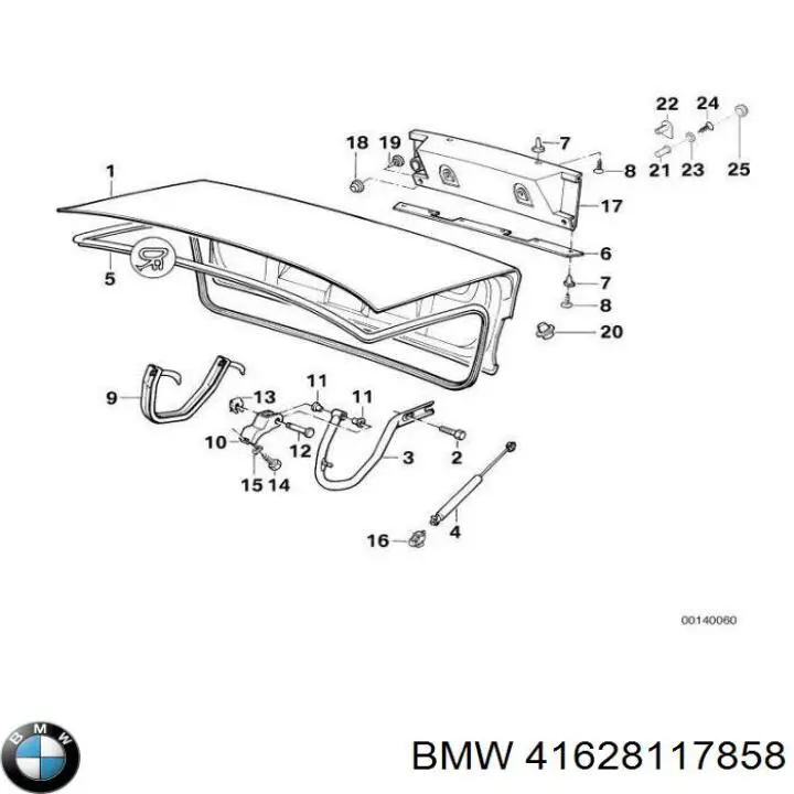 Gozno de tampa de porta-malas BMW 41628117858 preço, a partir de 612,99 USD