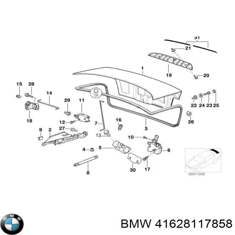Compre 41628117858 BMW Gozno de tampa de porta-malas