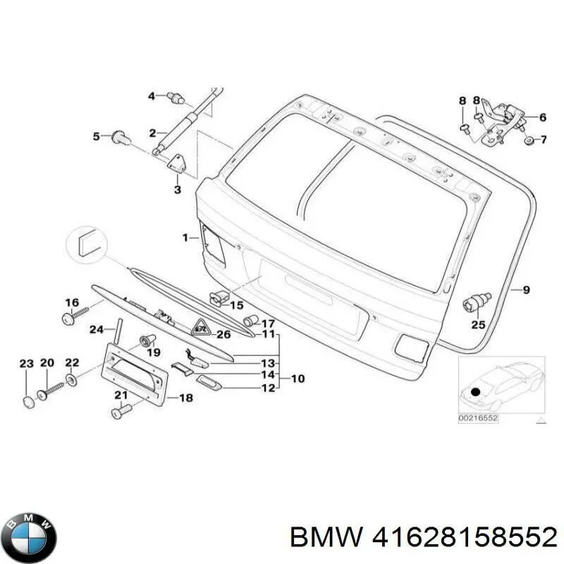 Porta traseira (3ª/5ª porta-malas (tampa de alcapão) BMW 41628158552 preço, a partir de 374,56 USD
