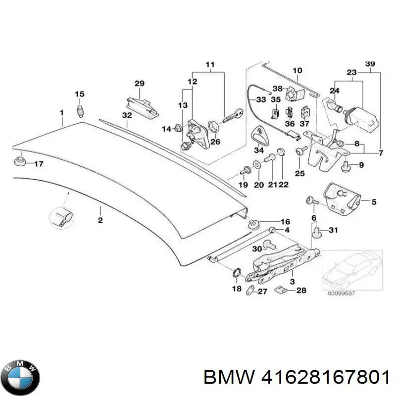 41628167801 BMW Tampa de porta-malas