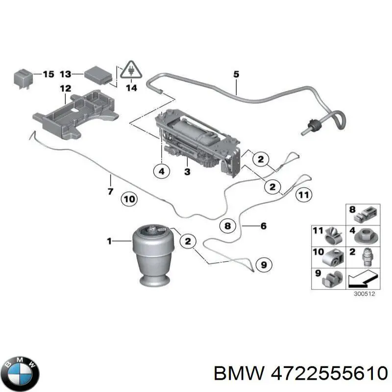 4722555610 BMW Unidade de válvulas de suspensão regulada