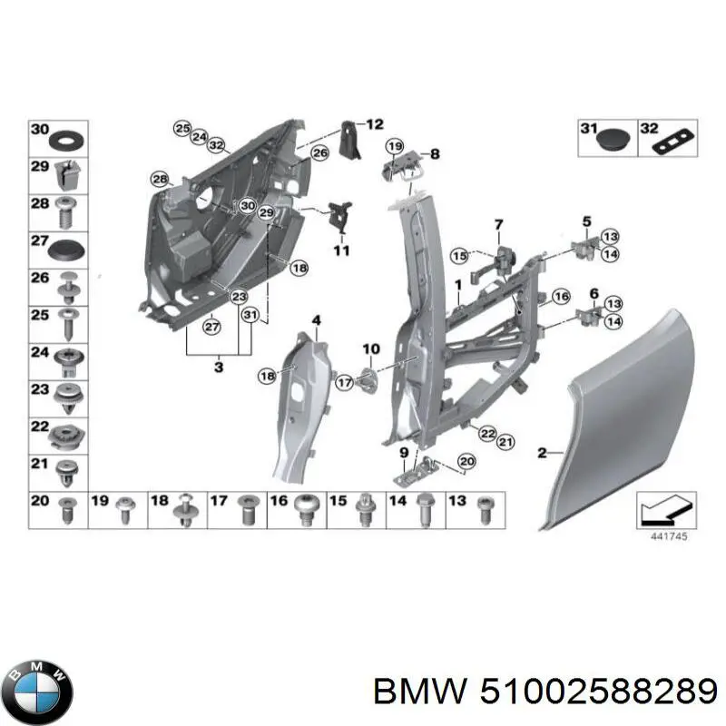 Porta traseira esquerda BMW 51007427335 preço, a partir de 396,70 USD