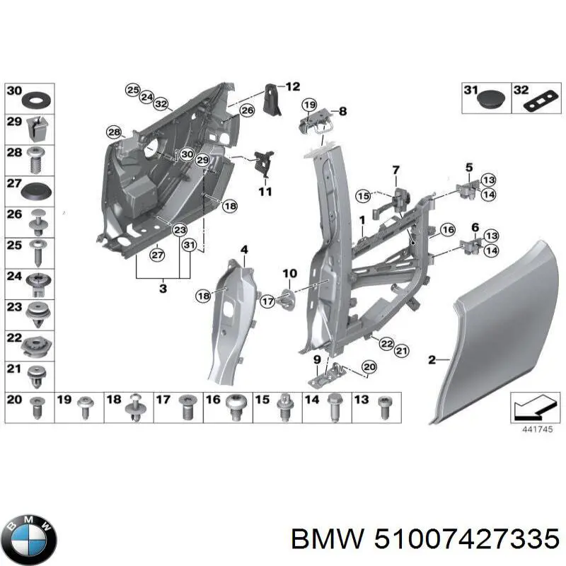 51007427335 BMW Porta traseira esquerda