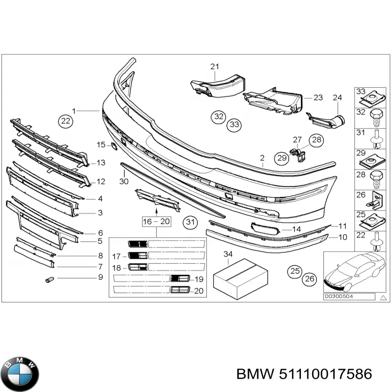 51110017586 BMW Pára-choque dianteiro