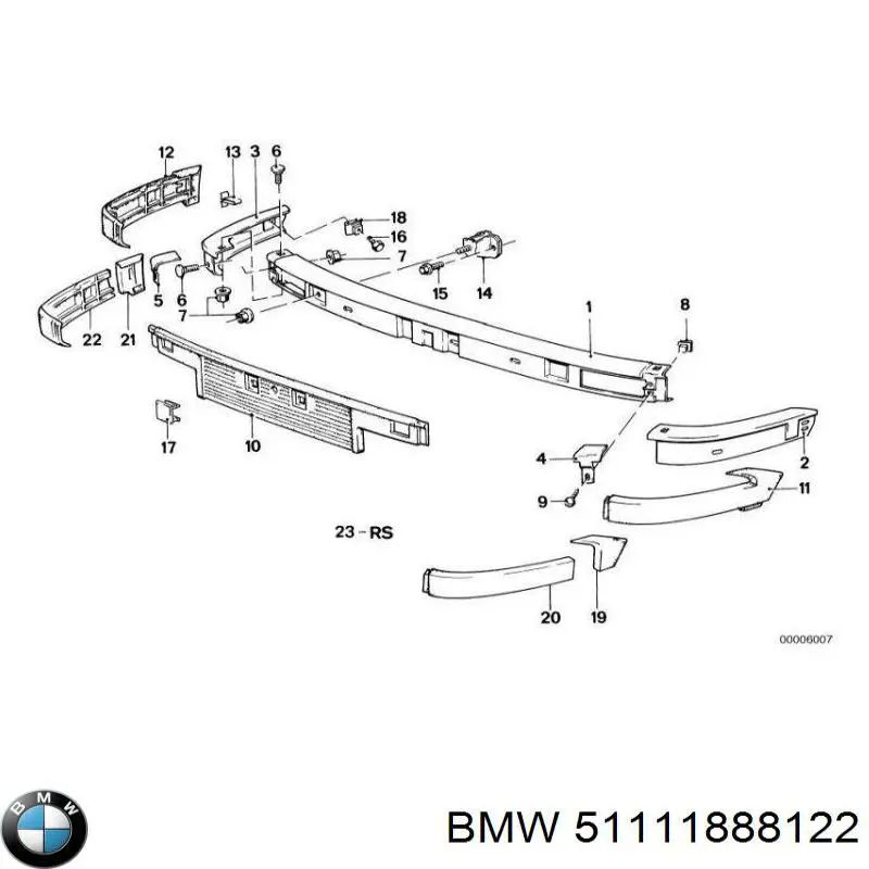 Consola do pára-choque dianteiro BMW 3  E30