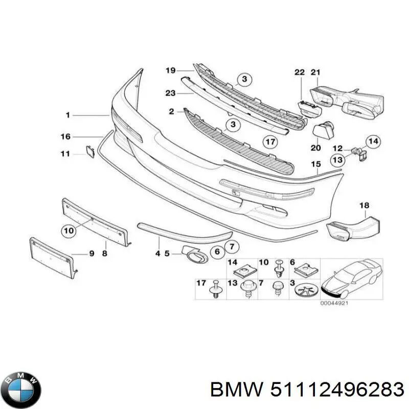 Compre 51112496283 BMW Borda (orla) das luzes de nevoeiro esquerda