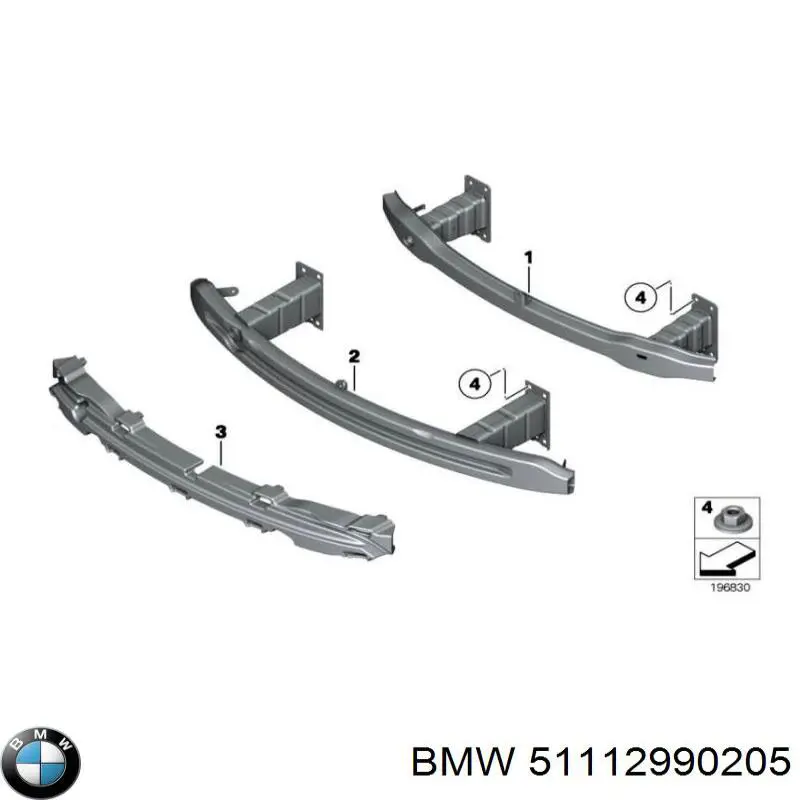 51112990205 BMW Absorvedor (enchido) do pára-choque dianteiro