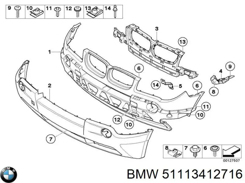 51113412716 BMW Pára-choque dianteiro