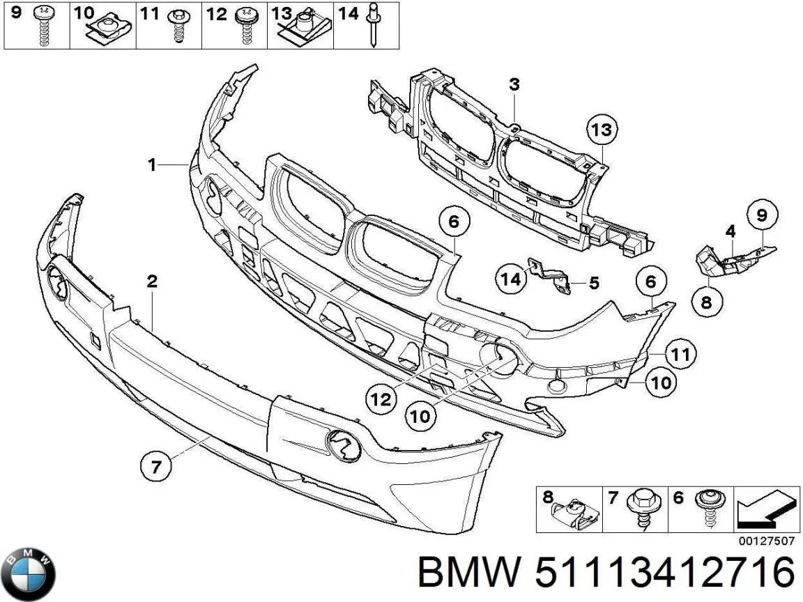 Pára-choque dianteiro BMW 51113412716 preço, a partir de 282,45 USD