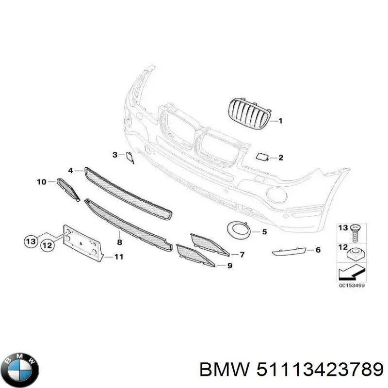 Borda (orla) das luzes de nevoeiro esquerda BMW 51113423789 preço, a partir de 45,28 USD