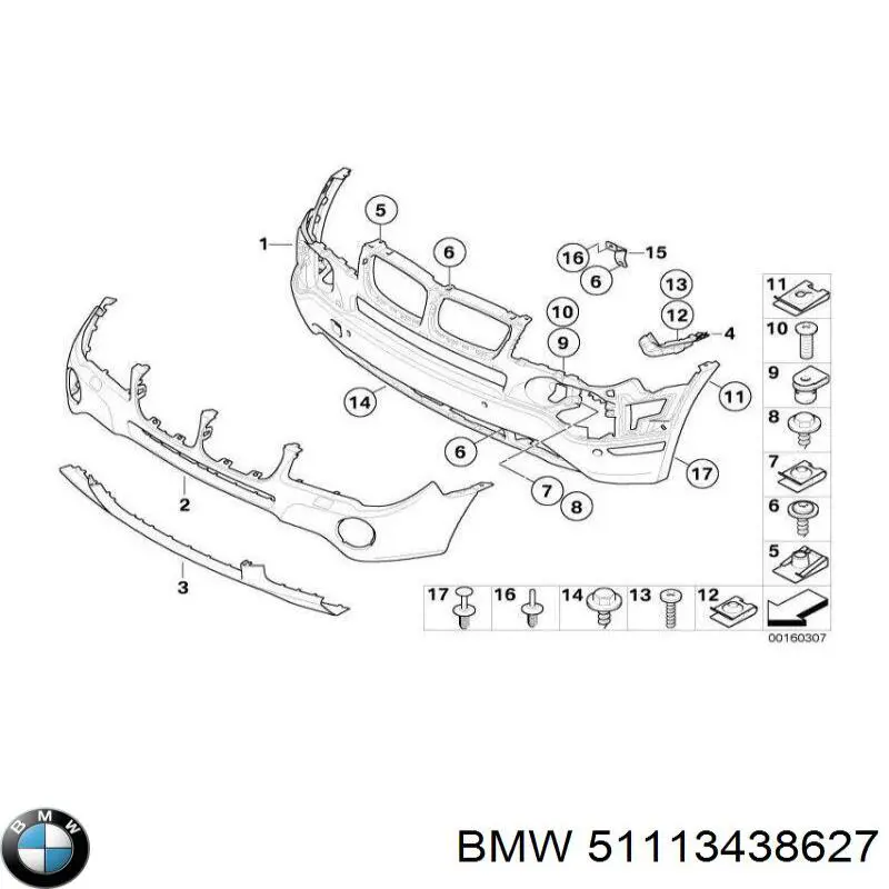 51113438627 BMW Pára-choque dianteiro