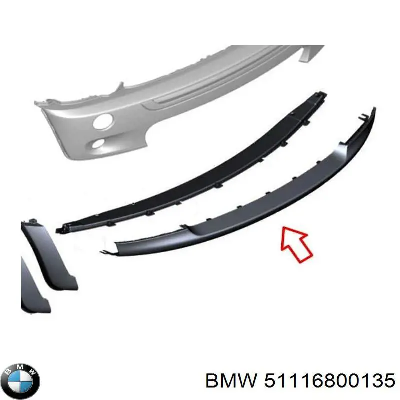 51116800135 BMW Spoiler do pára-choque dianteiro