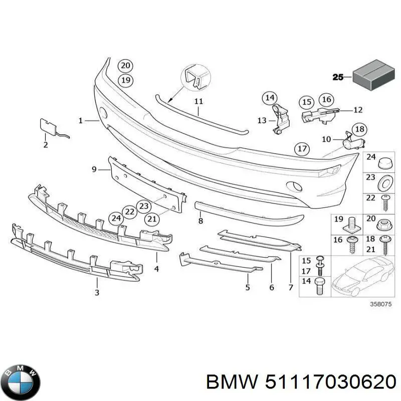 Consola dianteira de fixação do pára-lama dianteiro direito BMW 51117030620 preço, a partir de 7,33 USD
