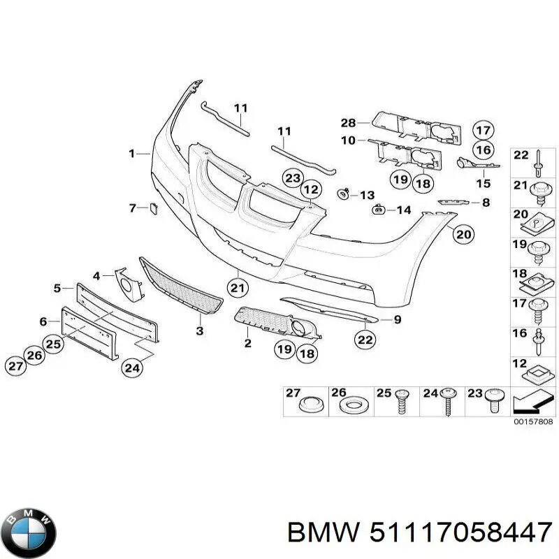 Consola dianteira de fixação do pára-lama dianteiro esquerdo BMW 51117058447 preço, a partir de 12,03 USD