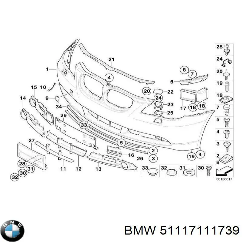 Compre 51117111739 BMW Pára-choque dianteiro