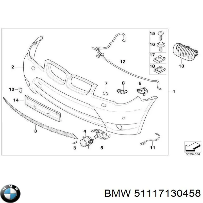 Grelha direita do pára-choque dianteiro BMW 51117130458 preço, a partir de 144,85 USD
