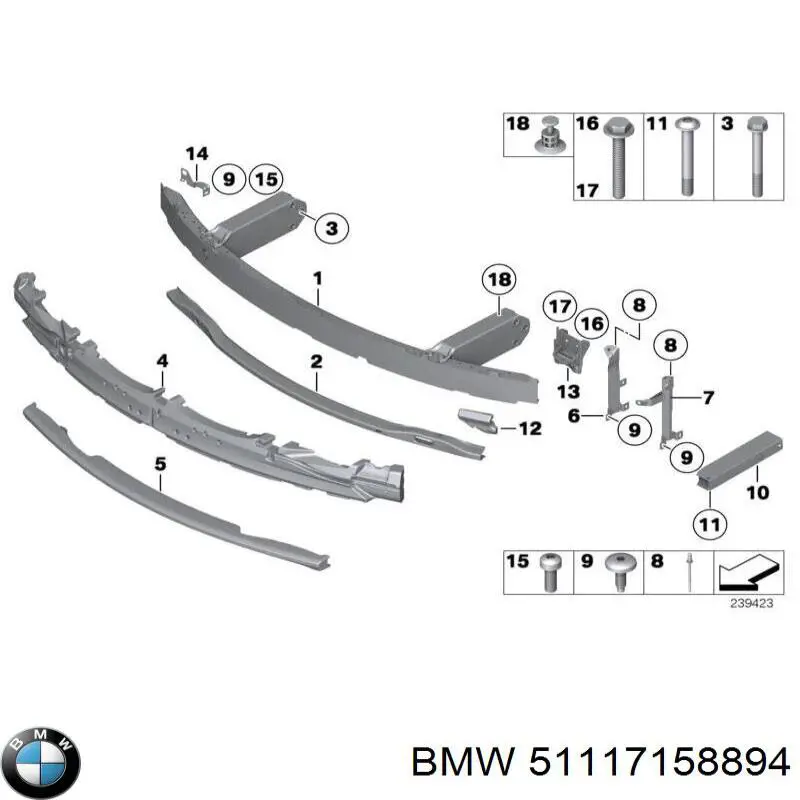 Consola do pára-choque dianteiro direito BMW 51117158894 preço, a partir de 27,99 USD