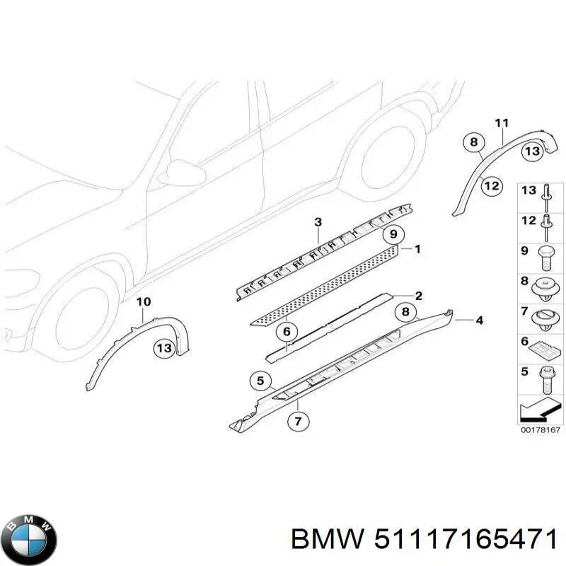 51127165471 BMW Consola do pára-choque dianteiro esquerdo