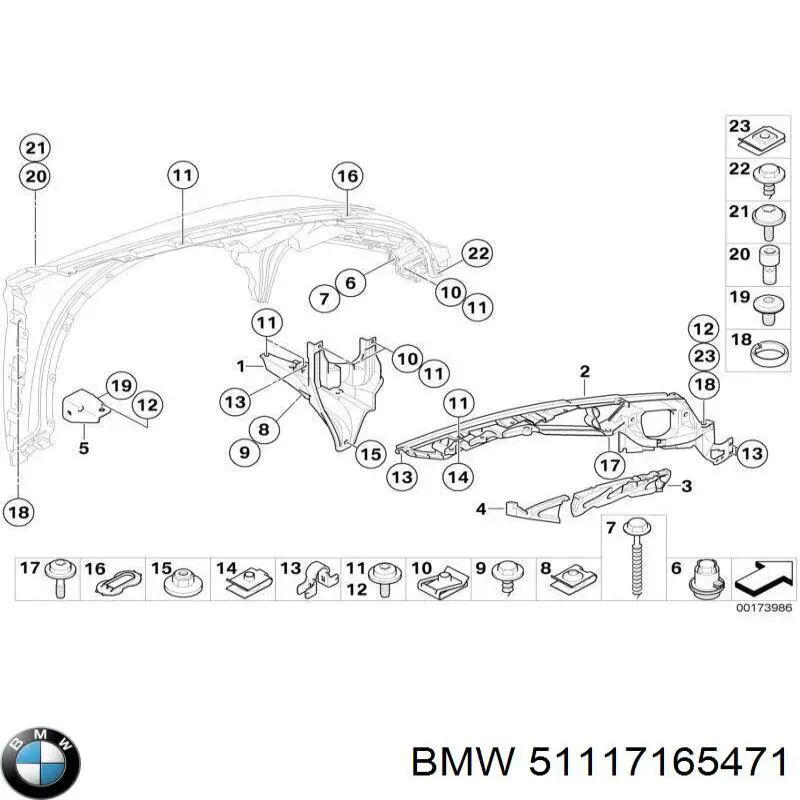 Compre 51117165471 BMW Consola do pára-choque dianteiro esquerdo