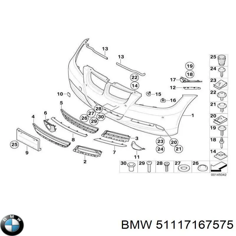 51117167575 BMW Tampão dianteira do pára-choque do gancho de reboque