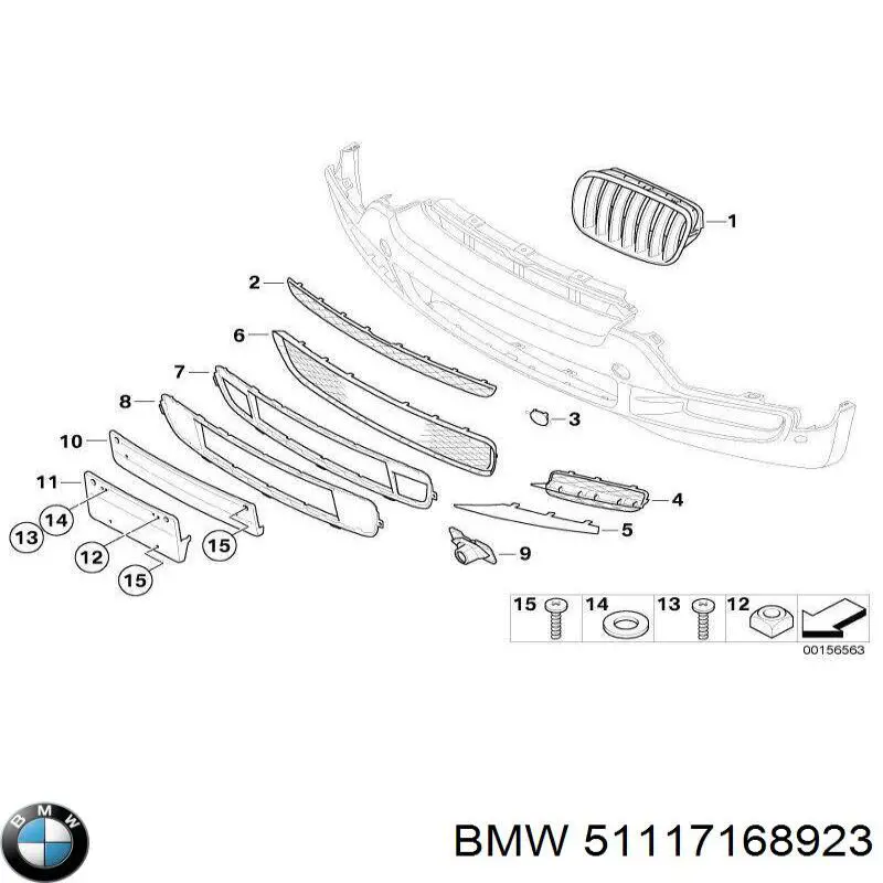 Moldura esquerda de grelha do pára-choque dianteiro BMW 51117168923 preço, a partir de 12,80 USD