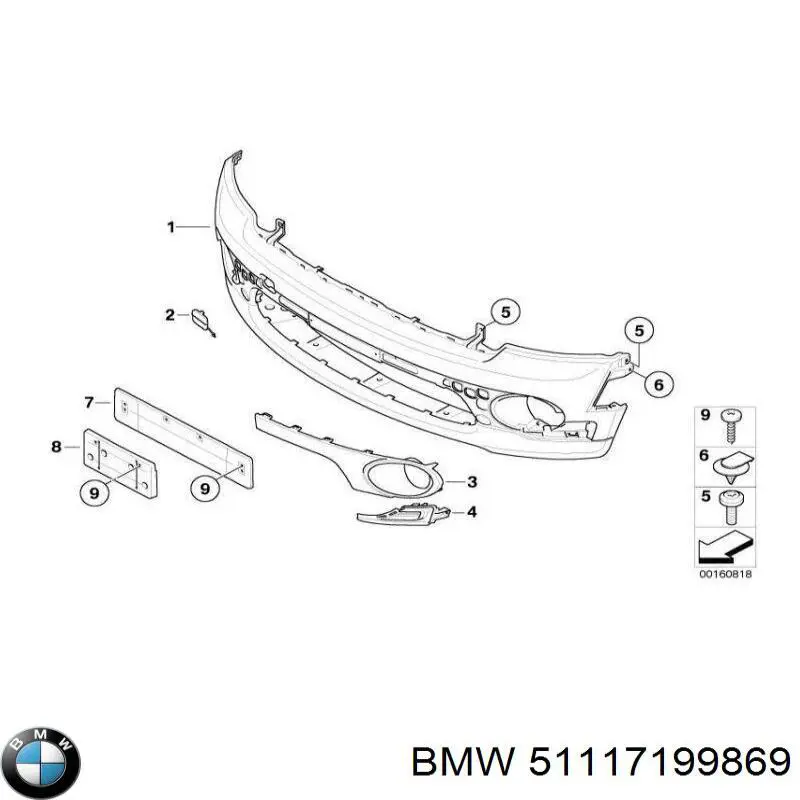 51117199869 BMW Pára-choque dianteiro
