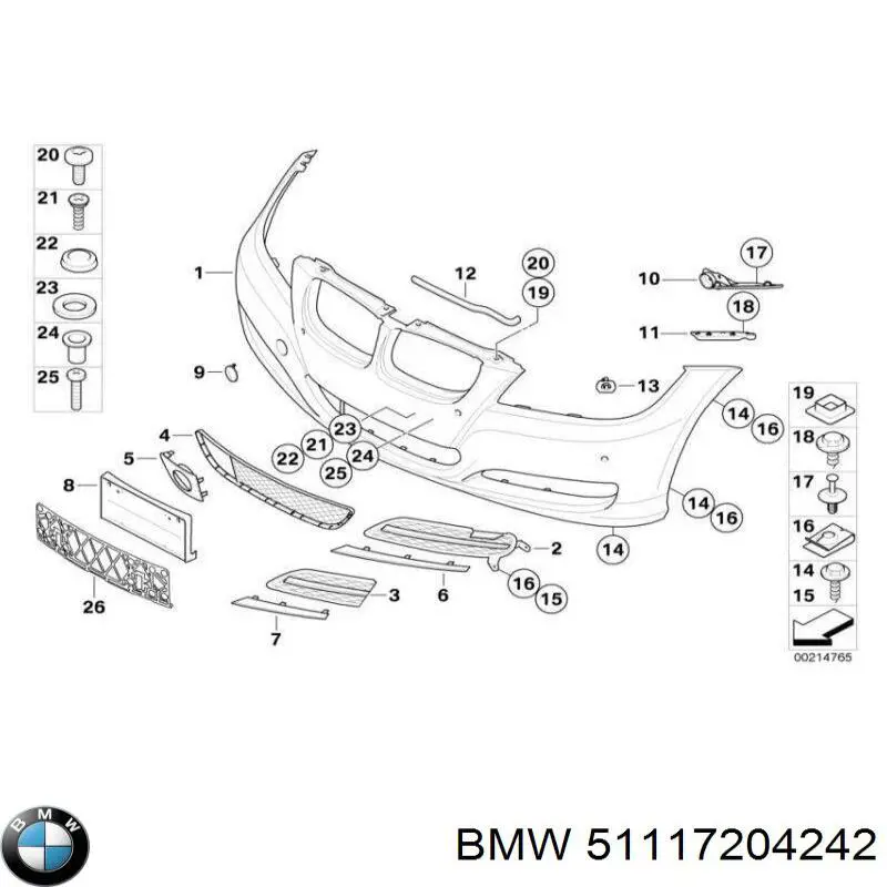 Pára-choque dianteiro BMW 51117204242 preço, a partir de 112,80 USD