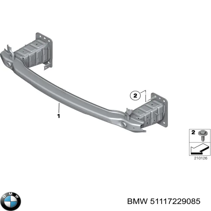 51117229085 BMW Reforçador do pára-choque dianteiro