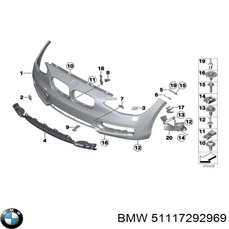 Pára-choque dianteiro BMW 51117292969 preço, a partir de  