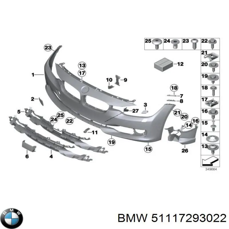 Pára-choque dianteiro BMW 51117293022 preço, a partir de 208,41 USD