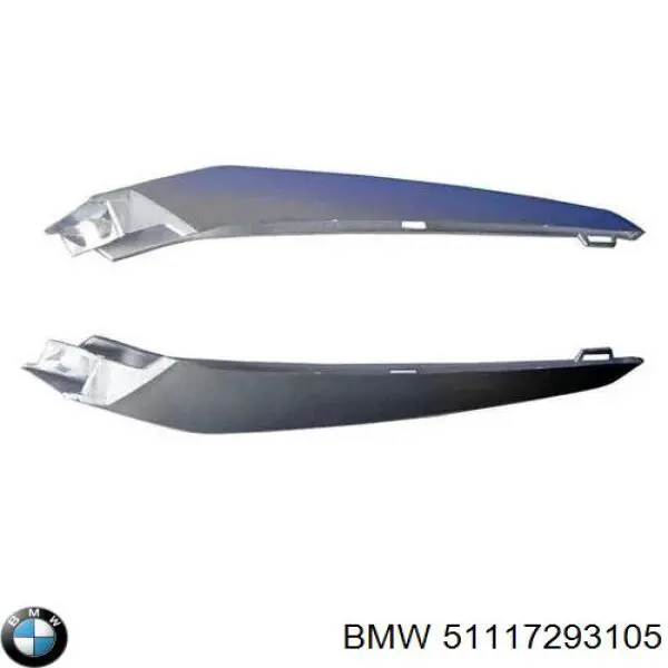 51117293105 BMW Moldura esquerda de grelha do pára-choque dianteiro