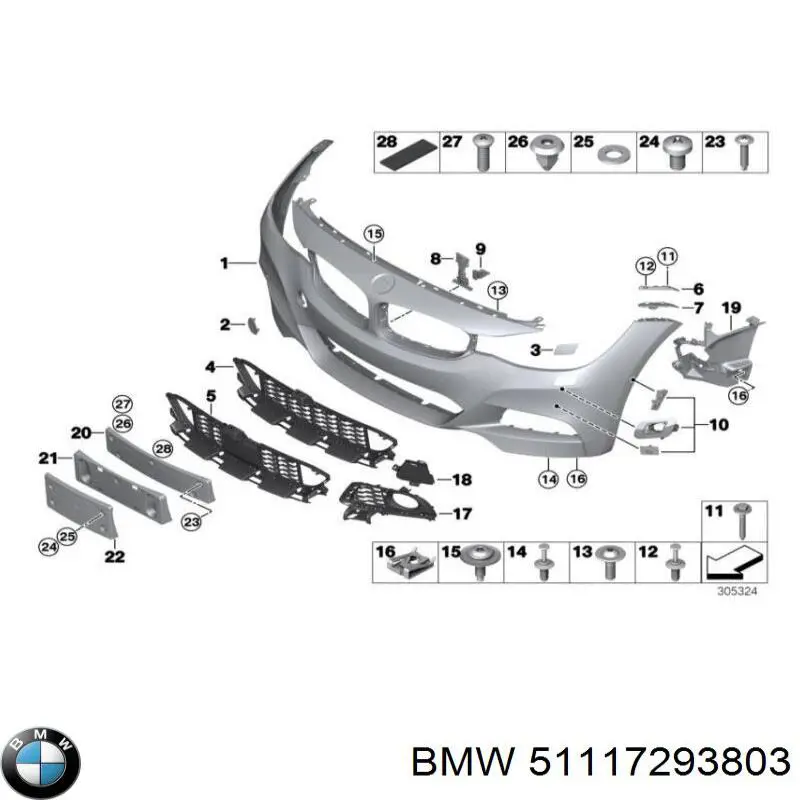 Compre 51117293803 BMW Consola do pára-choque dianteiro esquerdo