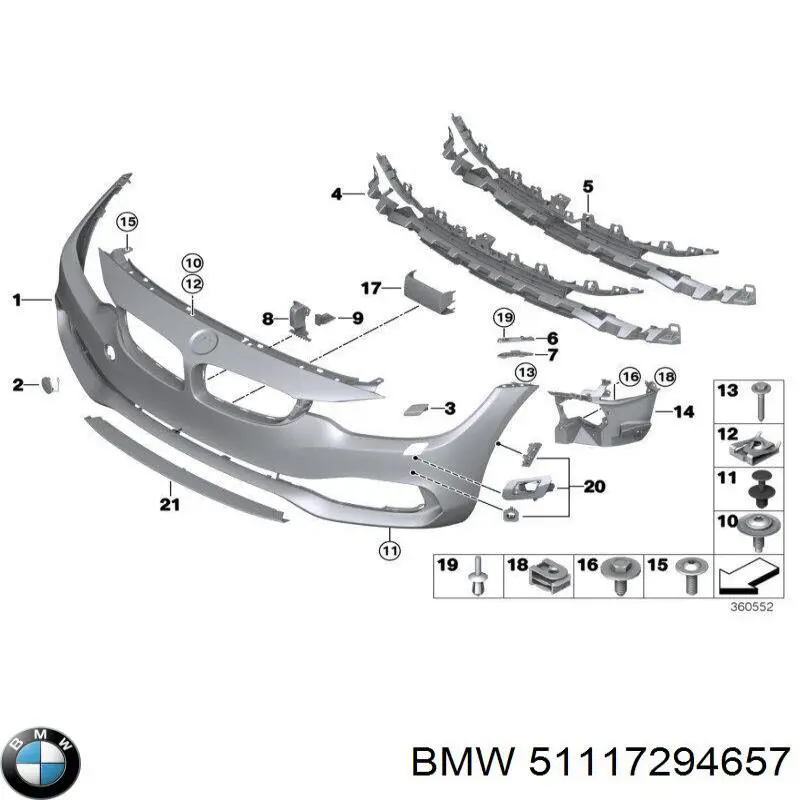 Grelha central do pára-choque dianteiro BMW 51117294657 preço, a partir de 120,18 USD