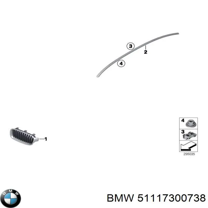 Tampão (grelha) das luzes de nevoeiro do pára-choque dianteiro direito BMW 51117300738 preço, a partir de 25,75 USD