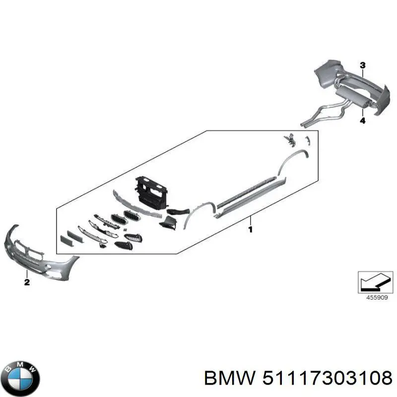 51117303108 BMW Grelha do radiador direita