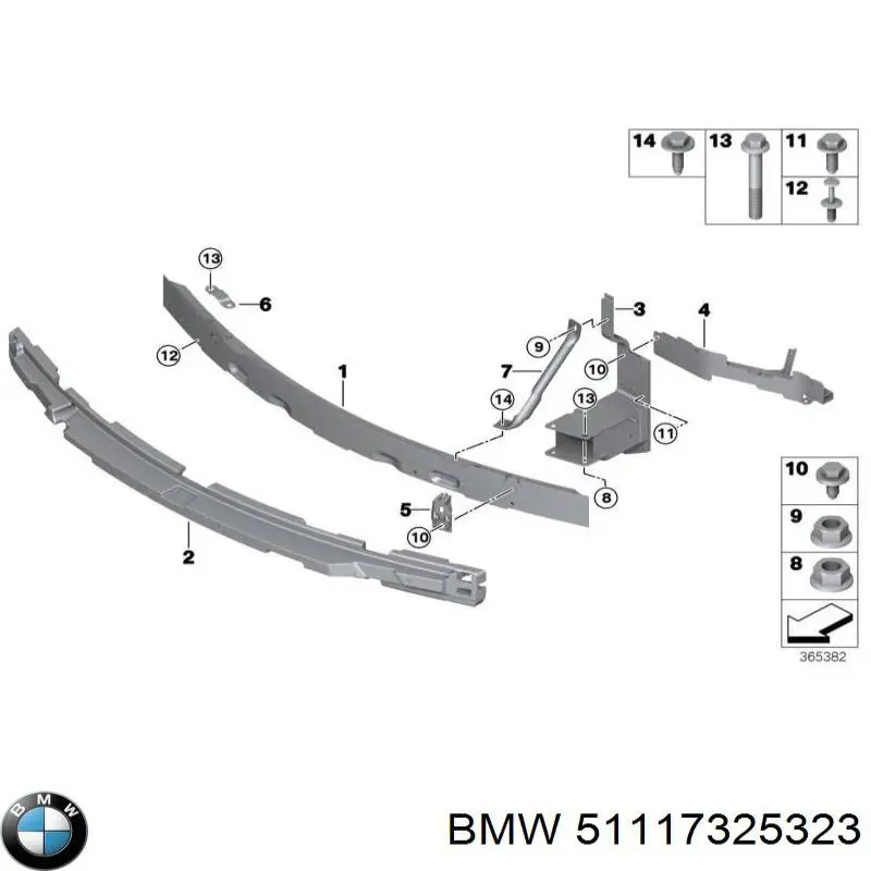 51117325323 BMW Consola do pára-choque dianteiro esquerdo
