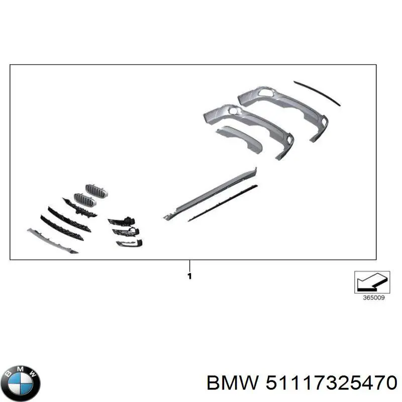Grelha inferior do pára-choque dianteiro BMW 51117325470 preço, a partir de 160,14 USD