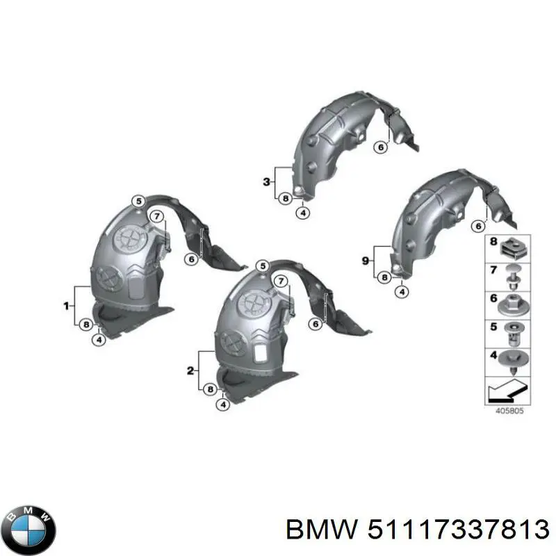 51117337813 BMW Spoiler esquerdo do pára-choque dianteiro