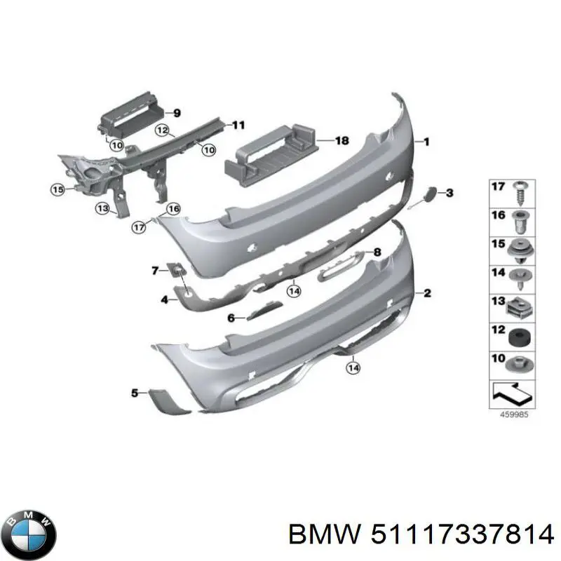 Spoiler direito do pára-choque dianteiro BMW 51117337814