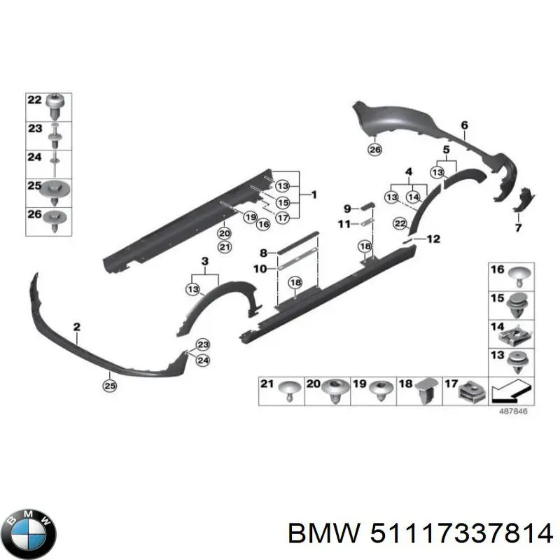 Spoiler direito do pára-choque dianteiro BMW 51117337814 preço, a partir de 72,73 USD