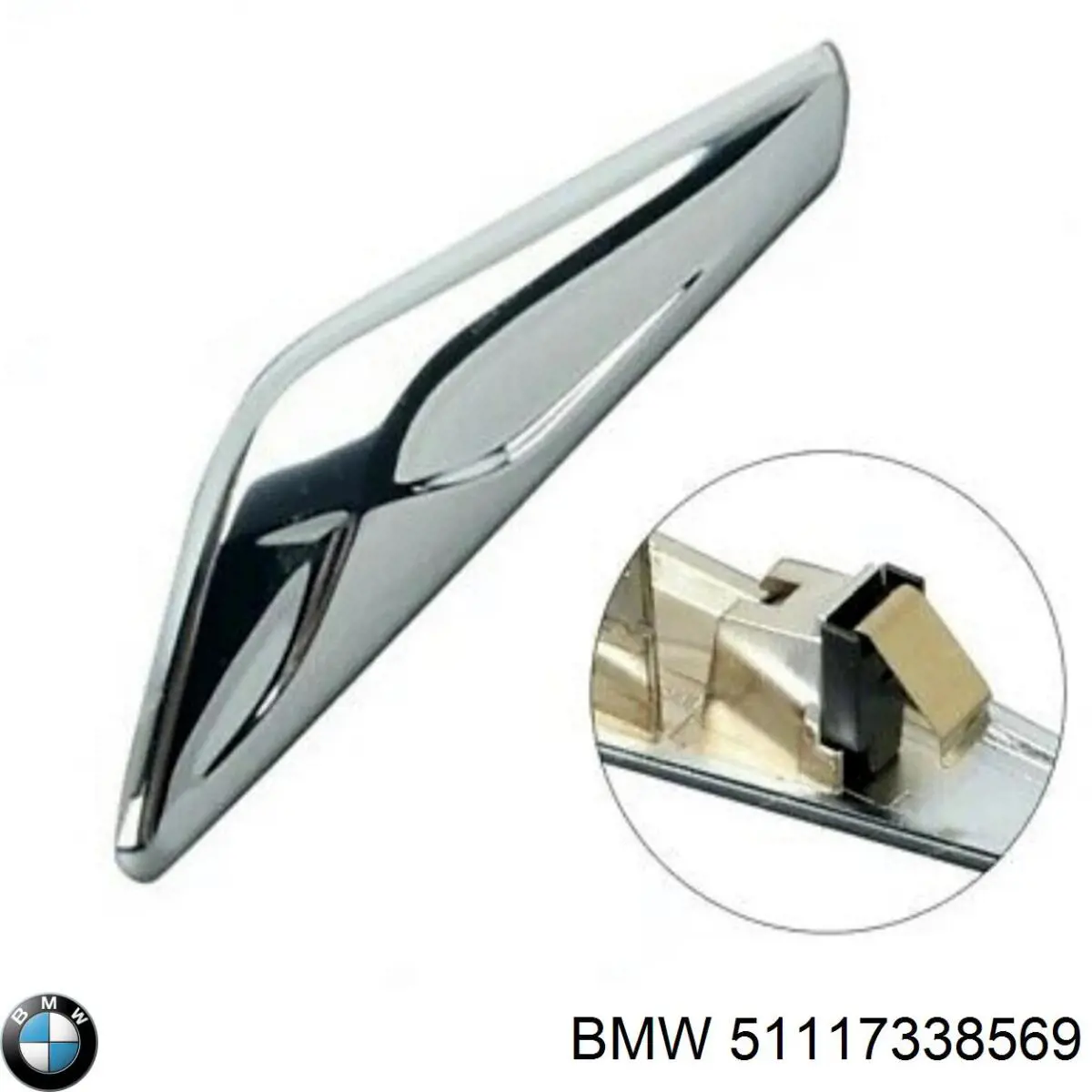 Compre 51117338569 BMW Placa sobreposta do pára-lama dianteiro esquerdo