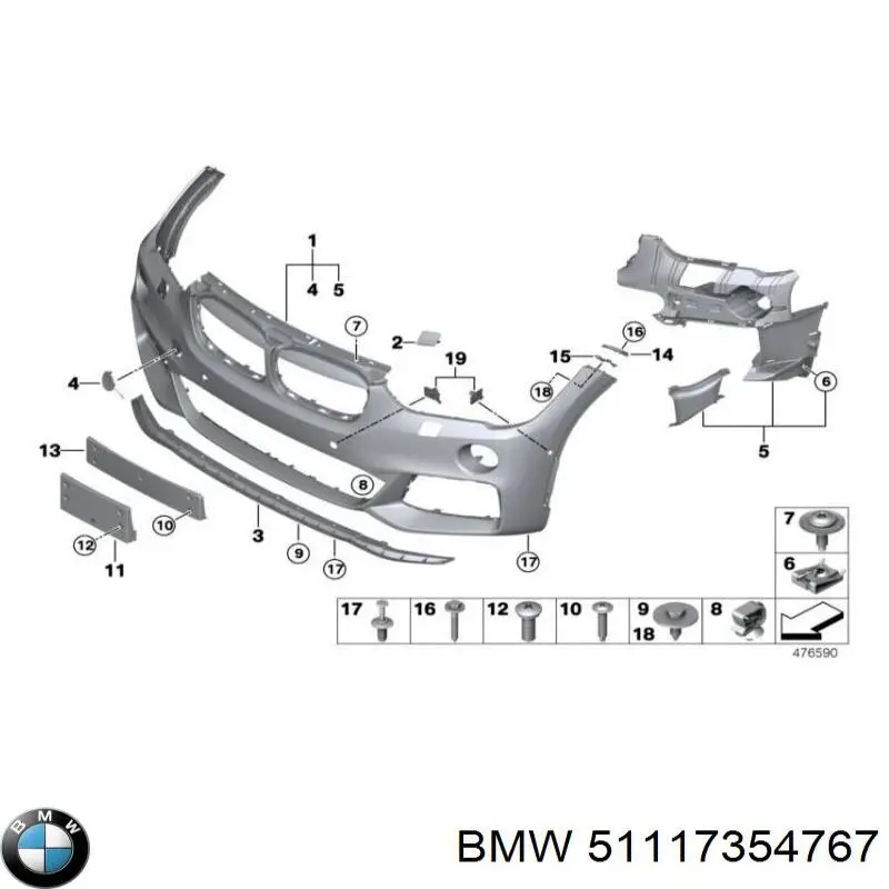 Consola dianteira de fixação do pára-lama dianteiro esquerdo BMW 51117354767 preço, a partir de 8,72 USD