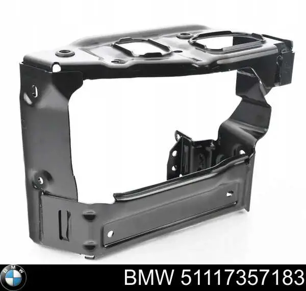51117357183 BMW Suporte esquerdo do radiador (painel de montagem de fixação das luzes)